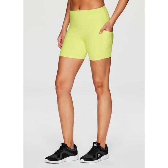 RBX Neon Yellow Bike Shorts High Rise Size XS - Picture 1 of 4